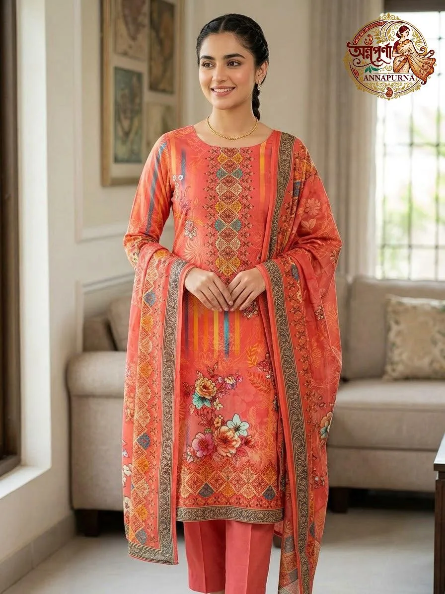 Zamzam three pieces (Peach Orange)